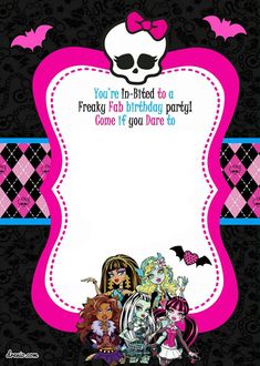 Formal Template For A Monster High Birthday Card Understanding the Target Audience A Monster High Birthday Card Template, while catering to a younger demographic, necessitates a design approach that ... Monster High Birthday Invitations, Cute Birthday Invitation Template, Monster High Invitations, Monster High Printables, Party Invitations Ideas, Birthday Invitations Templates, Monster High Birthday Party, Monster Birthday Invitations, Invitation Layout