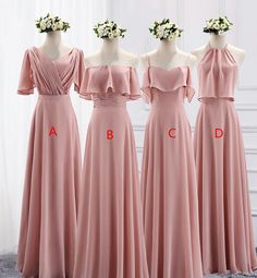 simple chiffon long Bridesmaid Dresses Baju Bridesmaids, Braidsmaid Dresses, Mums Wedding, Blush Pink Bridesmaids, Blush Pink Bridesmaid Dresses, Pink Weddings, Wedding Game, Bridesmaid Dresses Uk, Wedding Concept