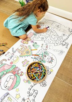 "🎨 BUNDLE AND SAVE! Purchase 3 or more banners in our shop and save 20% by using the code COLOR20 at checkout.  Fun Activity for Kids of All Ages! Or Adults! Our large coloring banners are the perfect activity for any child who loves to color and create! Spread it out on the floor, hang it on the wall and watch your child unleash their creativity. LARGE COLORING POSTER DETAILS: 🖍️ Size: 24\" X 100\" - 60cm X 250cm 🖍️ Packaging: rolled up and shipped in a tube 🖍️ Medium: crayon, colored penci Christmas Story Quotes, Winter Study, Coloring Paper, Fun Activity For Kids, Activity Preschool, Coloring Placemats, Christmas Coloring Sheets, Classroom Activity, Multiplication For Kids