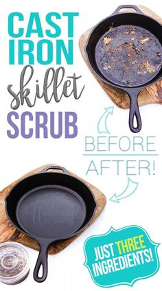 the cast iron skillet scrub before and after it has been turned into a cast iron skillet