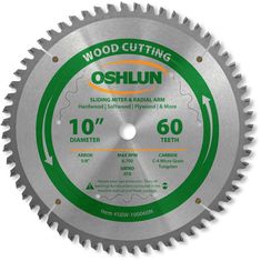 an oshlun circular sawing blade with the words wood cutting written on it