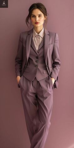 #BEAUTY, #RELATIONSHIPS #Fashion #Animals #Outfits #Winter Outfits #Animals Three Piece Women’s Suit, Mauve Clothes, Women’s Suits, Womens Wedding Suit, Ladies In Suits, Prom Suits Women, Mauve Suit, Womens Suit Outfits, Feminine Suit