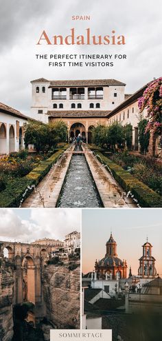 the front and back cover of an architectural magazine with images of buildings, gardens, and fountains