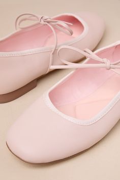 The Lulus Felicitie Ballet Pink Bow Ballet Flats are ready to be paired with all your favorite 'fits this season! Smooth faux leather shapes these adorable ballet flats that have a rounded upper, a low-cut collar, and an adorable tying, bow detail at the vamp. Slip-on design makes for effortless, everyday styling. Available in whole sizes only. 0. 5" rubber heel. Cushioned, quilted insole. Rubber sole has nonskid markings. Man made materials. Imported. Lulus | Felicitie Ballet Pink Bow Ballet Fl Lulu Fashion, Nude Shoes, Ballet Pink, Leather Ballet Flats, The Vamps, Rubber Heels, Pink Bow, Bow Detail, Low Cut