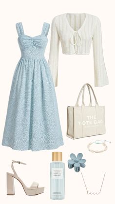 #churchfits Blue Dress Floral, Floral Dress White, Grammy Awards Red Carpet, Modesty Outfits, Cute Modest Outfits, Everyday Fashion Outfits, Blue Heels, Of Outfits, Modest Fashion Outfits