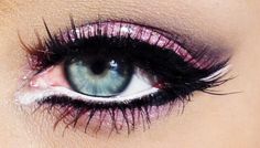 pink White Eyeliner, White Eyes, Pink Eyes, Eye Make, Pretty Eyes, Love Makeup