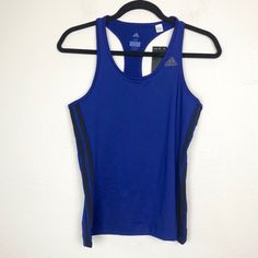 Adidas Climalite Blue Racerback Tank Top New With Tags Approx Measurements: Bust: 16” Length: 23” Mahalo For Stopping By! Bundles Encouraged For Further Savings! No Trades/Holds Actual Color May Differ In Person Due To Lighting & Camera/Desktop Quality. Same Or Next Day Shipping From Hawaii (Mon-Sat, Will Notify Other Wise) Blue Adidas Athleisure Top, Blue Sports Top With Three Stripes Branding, Blue Sports Tops With Three Stripes Branding, Blue Athleisure Tops With Three Stripes, Blue Adidas Logo Top For Sports, Blue Adidas Activewear With Logo, Adidas Blue Activewear With Three Stripes, Adidas Sleeveless Sports Tank Top, Adidas Sleeveless Tank Top For Sports