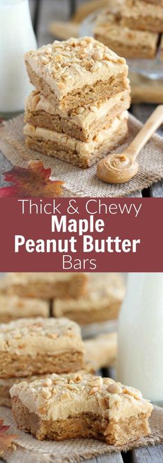 thick and chewy maple peanut butter bars