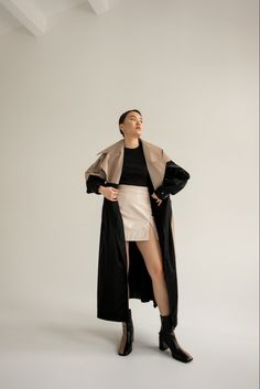 Leather Clothes, Vegan Leather Skirt, Beige Skirt