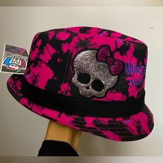 - New With Tags - Perfect Gift For Any Monster High Fan Of Any Age! Casual Pink Bucket Hat One Size, Fun Pink Adjustable Bucket Hat, Adjustable Fun Pink Bucket Hat, Pink Adjustable Bucket Hat With Short Brim, Pink Cotton Hat For Streetwear, Cute Pink Bucket Hat With Curved Brim, Fun Pink Bucket Hat, Playful Pink Brimmed Bucket Hat, Cute Adjustable Pink Bucket Hat