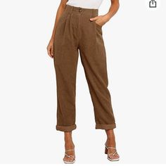 High Waisted Corduroy Pants Brown Corduroy Bottoms With Belt Loops, Fall High-waisted Corduroy Pants, Fall Corduroy High-waisted Pants, High-waisted Corduroy Pants For Fall, Casual Corduroy Pants With Belt Loops, Spring Corduroy Straight Pants, Spring Straight Corduroy Pants, Casual Corduroy Bottoms With Belt Loops, Corduroy High-waisted Pants With Pockets