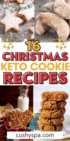 christmas keto cookie recipe collage with text overlay