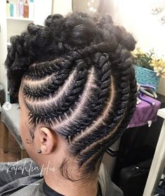 Natural Hair Braided Updo For Black Women, Natural Braided Updo, Natural Hair Flat Twist Styles, Natural Hair Flat Twist, Flat Twist Styles, Natural Crown, Flat Twists, Cabello Afro Natural