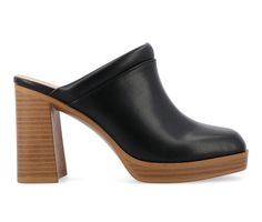 Introducing Izara by Journee Collection, the heeled mule that combines effortless style with modern details. Made with vegan leather construction, Izara features a slip-on design, puffed detail, square toe, and a 3 1/2-inch stacked block heel with a platform at the toe. The 4 mm Tru Comfort Foam™ insole provides both comfort and support, making Izara by Journee Collection the perfect choice for a gal on the go. Soft Luxe Vegan Leather upper, Slip on for easy entry,3.5\ stacked block heel / platf Womens Clogs And Mules, Block Heel Mule, Feminine Shoes, Block Heel Mules, Heeled Mule, Clogs And Mules, Platform Clogs, Platform Block Heels, Closed Toe Shoes