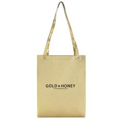 Metallic Gold Tote Bag Modern Gold Tote Shoulder Bag, Gold Formal Tote Bag, High-end Gold Tote Bag, Sleek Tote Bag With Gold-tone Hardware, Gold Tote Bag, H Logos, Gold Bag, Reusable Bags, Paper Shopping Bag