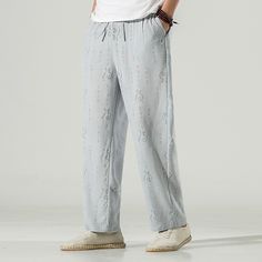 Men's Linen Pants Trousers Summer Pants Beach Pants Pleated Pants Drawstring Elastic Waist Plain Comfort Outdoor Daily Holiday Linen / Cotton Blend Fashion Casual Beige Grey Inelastic Casual Summer Harem Pants With Drawstring, Summer Trousers With Drawstring, Summer Pants With Drawstring, Summer Leisure Sweatpants, Summer Drawstring Trousers, Baggy Summer Sweatpants With Drawstring, Summer Baggy Drawstring Pants, Wide Leg Drawstring Sweatpants For Summer, Summer Leisure Harem Pants With Drawstring