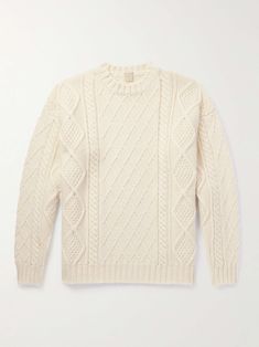 MASSIMO ALBA James Cable-Knit Wool Sweater for Men