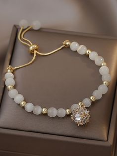 Multicolor Fashionable Collar  Stone   Embellished   Women's Fashion Jewelry قلادات متدلية, Opal Bracelet, Geometric Jewelry, Pretty Jewellery, Crystal Bracelets, Charm Bracelets, Bracelet Designs, Accessories Bracelets, Pearl Bracelet