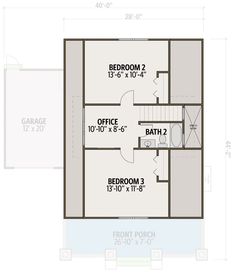 the floor plan for a two bedroom, one bathroom apartment with an attached garage and laundry room