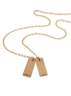 "Best Friend Gift Gold Dainty small Mini tag Necklace Name Necklace Initials handstamped gift for best friends 14K gold fill Initials Perfect for best friends, couples with 2 tags or moms with multiple tags. As the family grows more tags can be added. Modern, chic mini tag custom initial necklace - dainty hand-stamped with any letter of your choice. Dainty, yet strong, hand-crafted in the USA using highest quality 14 K Gold fill or Sterling Silver. Listing includes: ~ 6 X 13 mm hand stamped init Christmas Gift For Best Friend, Sterling Silver Initial Necklace, Dainty Diamond Necklace, Custom Initial Necklace, Necklace Name, Silver Monogram, Dragonfly Necklace, Sterling Silver Initial, Diamond Solitaire Necklace