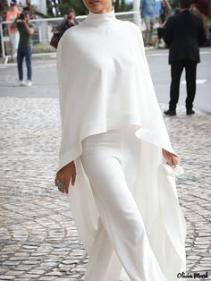 Olivia Mark - Premium Urban Turtleneck with Artisanal Craftsmanship Cape Jumpsuit, White Mini Dress Graduation, White Mini Dress Outfit, All White Party, White Clothing, Summer Dresses For Wedding Guest, White Outfit, White Jumpsuit, White Party