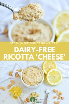 dairy - free ricotta's cheese is an easy and delicious dessert