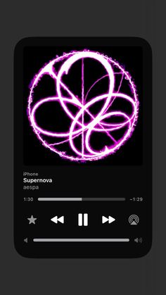 an audio player with the words supernova on it's screen and music play button highlighted