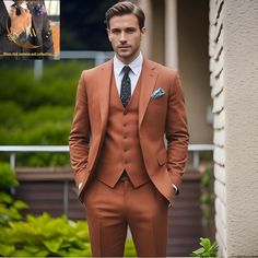 Premium orange 3 piece suits wedding wear groom suits, wedding gifts suits, and coustom size suits, party wear groomsmen suits by Weddingwearstore on Etsy