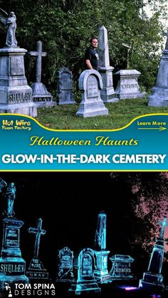 the front cover of halloween haunts glow - in - the - dark cemetery