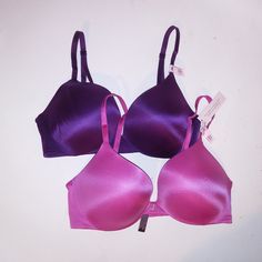 Set Of 2 Victoria Secret Bra 32d So Obsessed Pink Purple Push Up Solid Underwire New With Tags *Bundle To Save Chavonne11 080224 Wireless Sports Bra, Multiway Bra, Body Bra, Purple Bras, Pink Lace Bralette, Sports Bra Top, Strappy Sports Bras, Racerback Bra, Sleepwear Sets