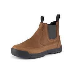 PRICES MAY VARY. Premium waterproof Chelsea boots for men, crafted with full-grain leather and Grundéns' deck boot durability for versatile protection Stylish brown leather ankle boots with oversized elastic panels and webbing pulls for easy on/off, suitable for work and casual wear Comfortable waterproof work shoes featuring OrthoLite sockliner and EVA midsole for all-day support and cushioning Non-slip men's boots with razor-siped center lugs and perimeter lug outsole, designed to excel on var Chelsea Boots For Men, Ankle Rain Boots, Work Shoe, Brown Leather Ankle Boots, Chelsea Boots Men, Rain Boot, Pig Skin, Men's Boots, Work Shoes