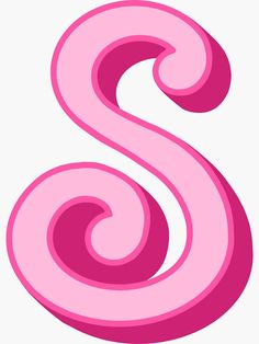 the letter s is made up of pink swirls