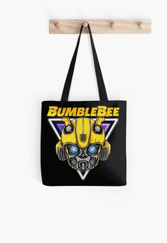 a bumblebee tote bag hanging on a wall