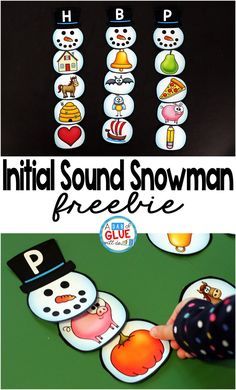 the initial sound snowman freebie is an easy way to practice letter sounds