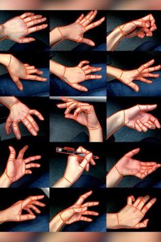 multiple images of hands with different gestures