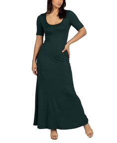 in stock Casual Maxi Dress With Sleeves, Casual Maxi Dress, Maxi Dress For Women, Dress With Sleeves, Line Skirt, Womens Casual, Maxi Dresses Casual, Edgy Look, Elbow Length Sleeve