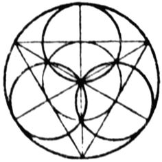 an image of a circle with four intersecting lines in it and the center is surrounded by circles