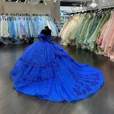 Royal Blue Sparkly Princess Quinceanera Dresses 2024 Off Shoulder Gillter Applique Corset vestidos de 15 quinceañera 2024 Royal Blue Quince Dress With Cape, Royal Blue Quinceanera Decorations, Royal Blue 15 Dresses Quinceanera, Royal Blue Quince Dress, Royal Blue Quinceanera Theme, Applique Corset, Blue Quince Dress, Princess Quinceanera Dresses, Royal Blue Quinceanera Dresses