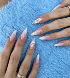 @serase.nails on ig Almond Acrylic Nails, Nails Only, Nail Forms, Nail Jewelry, Yellow Nails