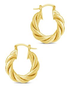 Experience the sophistication and style of Esme Braided Hoops. Crafted with a textured finish and designed to be worn as an everyday accessory, these hoops reintroduce luxury to your everyday wardrobe. Wear with confidence, knowing you're making a statement with your accessories. Material: 14K gold or rhodium plated brass Features: 1.15" hoop, 0.2" width, Lead & Nickel free, friction latch Textured Hoop Earrings For Everyday Wear, Textured Small Hoop Metal Jewelry, Everyday Textured Hoop Earrings, Solid Gold Bracelet, Solid Gold Earrings, Statement Drop Earrings, Mens Accessories Jewelry, Men Earrings, Everyday Accessories