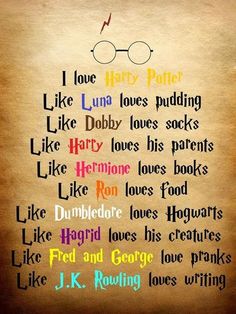 a harry potter poster with words written on it