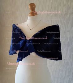 All of our items are handmade and unique to our company.  Stunning navy blue faux fur stole, with a matching satin lining and a ribbon fastening. Whether it be for a wedding, races or another special occasion, these stoles are perfect to add a little warmth and a touch of glamour to finish off your outfit.  They are designed to be simply around your shoulders and fastened using the attached ribbon. These stoles are great quality, luxuriously soft and available in UK sizes 8 - 20 / US 4-16 / Euro Shrug Jacket, Faux Fur Stole, Bolero Shrug, Fur Stole, Shawl Wrap, Shawls And Wraps, Uk Shop, Scarf Accessory, Shawl