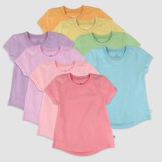 An essential for all babies, Honest Baby Clothing Short Sleeve T-Shirts will keep your little one cool and comfy all day long. Our basic tees are not-so-basic. Our short sleeve tee is made from machine washable, super soft 100% certified organic cotton and features puff sleeves and a crew-neck neckline for easy changing and dressing. Perfect for wearing on their own or layering for a super cute look, these short sleeve t-shirts for babies are great all year long. Your little one is sure to look Honest Baby Products, Yellow Violet, Baby Clothing, Basic Tees, Puff Sleeves, Short Outfits, Puff Sleeve, Short Sleeve Tee, Baby Clothes