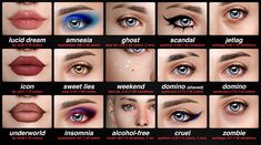 many different types of eyes and their names in the pictures are labeled with each one's own name