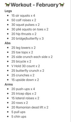 the workout schedule is shown with instructions for how to do it and what to use it