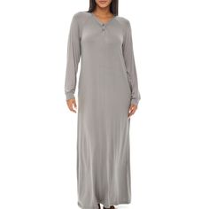 This long nightgown sleepshirt features a classic henley neckline with buttons and a full length kaftan style hem. Great as casual sleepwear or as a nursing nightgown. Lightweight, comfortable, good quality fabric and sewing. Made to last. Long Robe Nightgowns, Long Sleep Dress, Casual Sleepwear, Nightgown Long, Bedtime Outfit, Nursing Nightgown, Long Nightgown, Buy Clothes Online, Kaftan Style