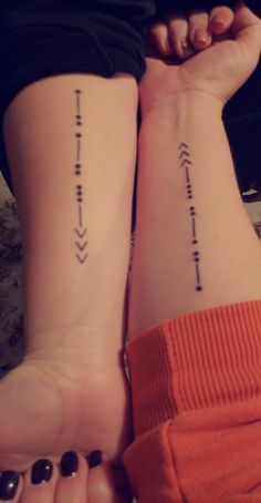 Past, present and future with BFF in morse code! Best Friend Morse Code Tattoo, Morris Code Tattoo Ideas, Past Present Future Tattoo, Past Present Future Quotes, Bestie Tats, Code Tattoo, Neat Tattoos, Morse Code Tattoo, Wedding Band Tattoo