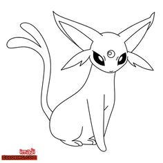 a cartoon cat with big eyes sitting down