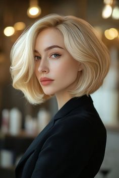 Need inspiration for old money bob hairstyles? Explore our diverse looks now! Shoulder Length Bob Haircut, Bob Haircuts For Thick Hair, Platinum Blonde Bobs, Blonde Shades, Graduated Bob Haircuts, Blonde Bob Haircut, Curly Pixie Haircuts, Choppy Bob Haircuts, Womens Haircuts Medium