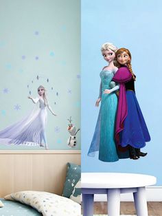 frozen princess wall decals in a child's room